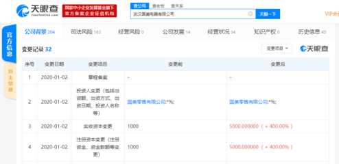 國美電器全資子公司注冊資本大幅增加400%，聚焦計算機軟硬件及輔助設備業(yè)務